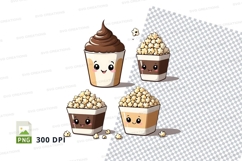 Cute popcorn clipart png Product Image 1