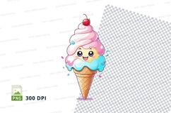 Cartoon ice cream cone clipart Product Image 1