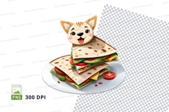 Cartoon fox face sandwich clipart png Product Image 1