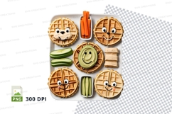 Waffle shaped food art clipart png Product Image 1