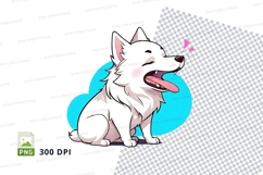 Cartoon white dog clipart png Product Image 1