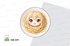 Cute anime girl spaghetti plate mockup Product Image 1
