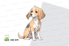 Illustrated beagle puppy clipart png Product Image 1