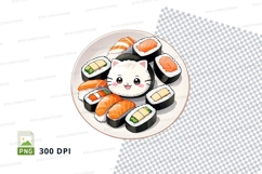 Sushi cat clipart png Product Image 1