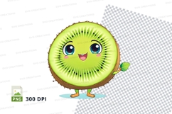 Cartoon kiwi fruit clipart png Product Image 1