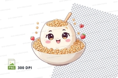 Cereal bowl with cartoon face clipart Product Image 1