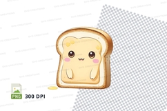 Kawaii toast clipart png Product Image 1
