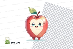 Cute apple character clipart png Product Image 1