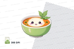 Cute cartoon soup bowl clipart png Product Image 1