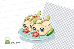 Cartoon tacos on a plate mockup Product Image 1