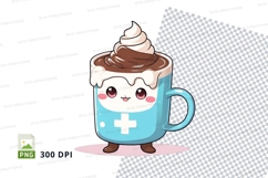 Cute cartoon hot chocolate mug mockup Product Image 1