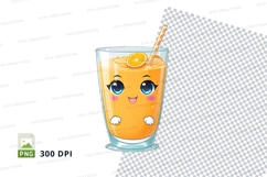 Cartoon orange juice glass mockup Product Image 1