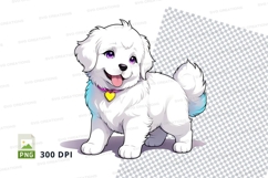 Cartoon white dog clipart png Product Image 1