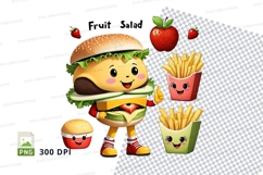Cartoon character fruit salad clipart png Product Image 1