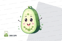 Cartoon avocado character clipart png Product Image 1