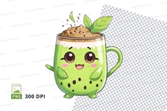Cute green matcha mug mockup Product Image 1