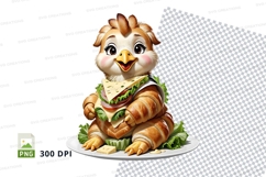 Cartoon chicken sandwich illustration Product Image 1