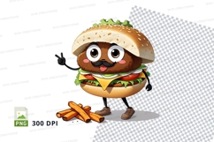 Cartoon hamburger character clipart png Product Image 1