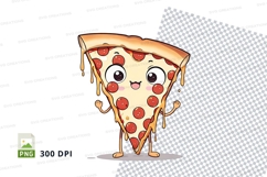 Pizza slice cartoon character clipart Product Image 1