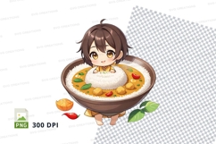 Anime character in bowl of food mockup Product Image 1
