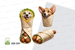 Dog face wrap clipart png Product Image 1