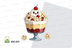 Cute cartoon ice cream sundae clipart png Product Image 1