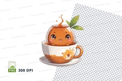 Cute cat in coffee cup clipart png Product Image 1