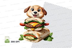 Cartoon dog wraps t-shirt mockup Product Image 1