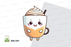 Cute cartoon coffee cup clipart png Product Image 1