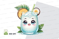 Cute pineapple drink clipart png Product Image 1