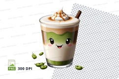 Cute matcha latte drink mockup Product Image 1