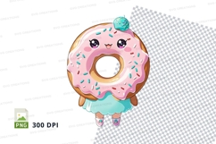 Cartoon donut character clipart png Product Image 1