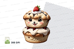 Cute cartoon muffin stack clipart png Product Image 1