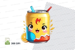 Soda can mockup with cartoon character Product Image 1