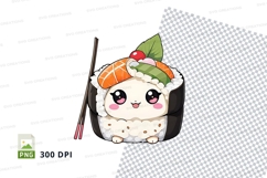 Cute sushi roll character clipart png Product Image 1
