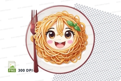 Anime-style spaghetti plate mockup Product Image 1