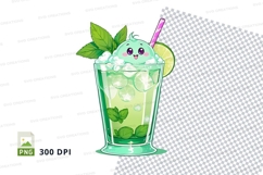 Mojito drink mockup with cartoon character Product Image 1