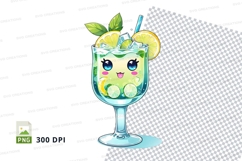 Cute character cocktail glass mockup Product Image 1
