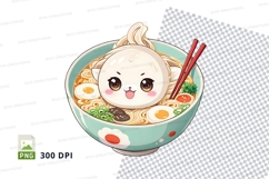 Cartoon ramen bowl clipart png Product Image 1