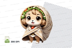 Cartoon dog wrapped in burrito clipart png Product Image 1