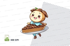 Cartoon character holding pie clipart png Product Image 1