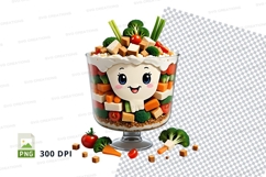 Cartoon character vegetable salad bowl mockup Product Image 1