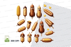 Hot dog and corn dog clipart png collection Product Image 1