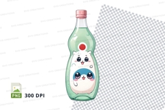 Soda bottle mockup with cat character Product Image 1