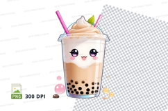 Cute bubble tea cup clipart png Product Image 1