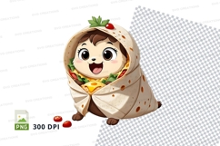 Cartoon character wrapped in burrito clipart Product Image 1