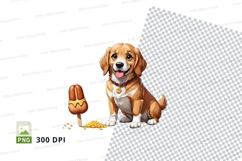 Cute puppy with ice cream t-shirt mockup Product Image 1