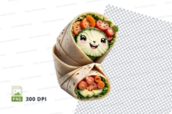 Cute vegetable wrap clipart png Product Image 1