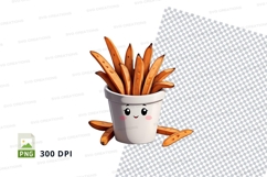 Cartoon french fries in a cup mockup Product Image 1