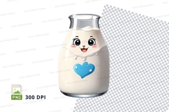 Cartoon milk bottle clipart png Product Image 1